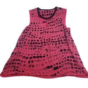 Ro & De Womens Sleeveless Abstract Print Blouse Size L Pink Black WQZ56947 RK